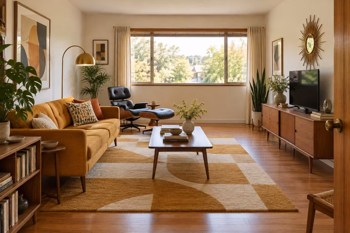 Sketch to Render: after, mid-century modern