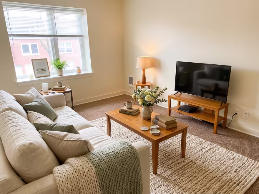 The hero living room redesigned in Cozy Cottage style