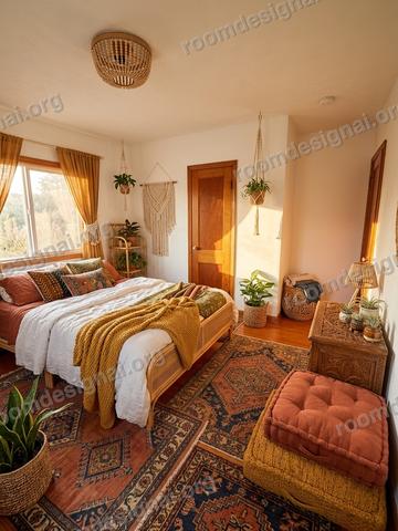 A real room redesigned in Boho style