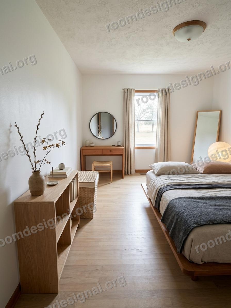 The room redesigned in Japandi style