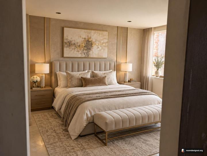 A room redesigned in Luxury Glam style