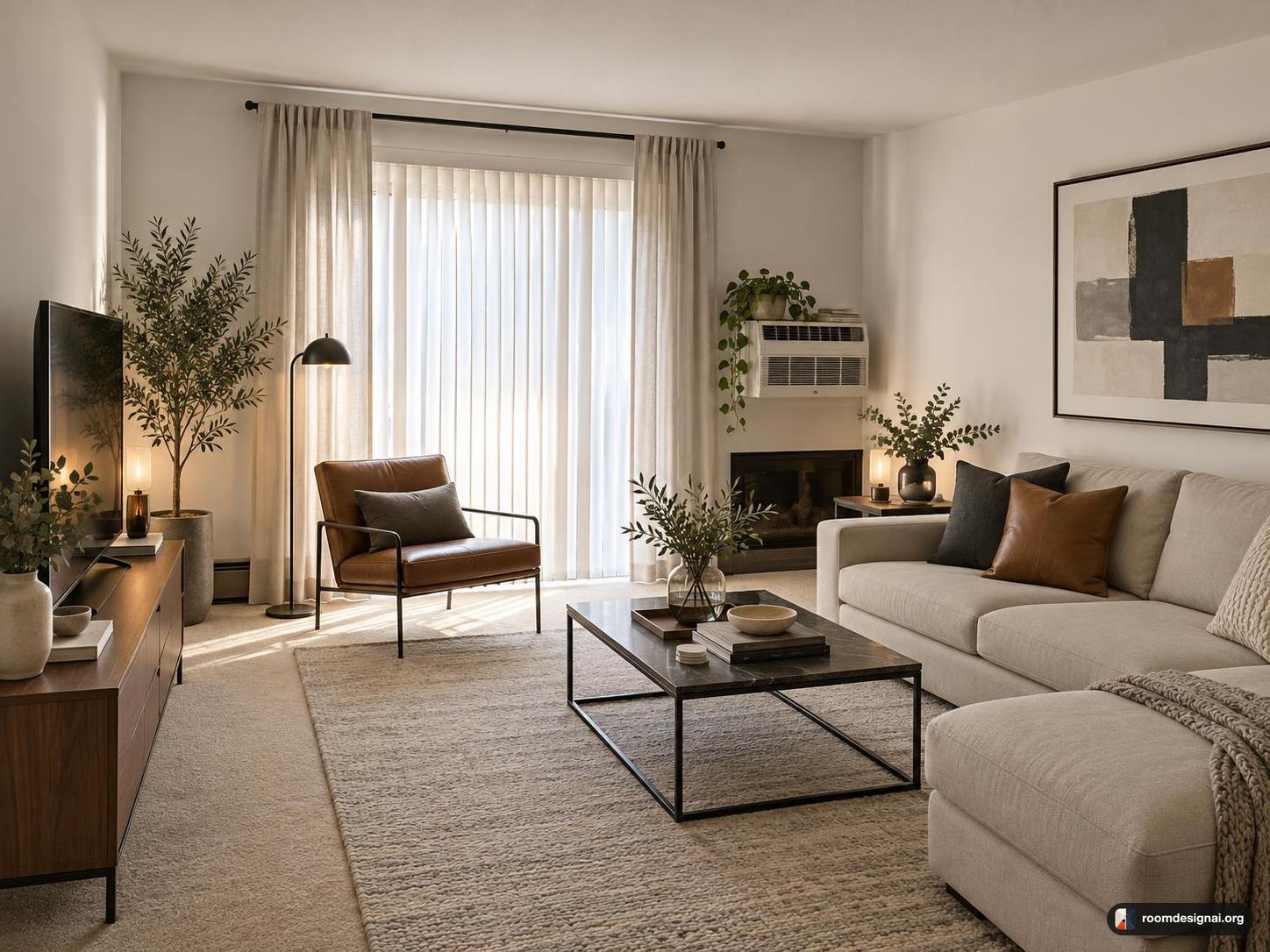 The room redesigned in Modern style