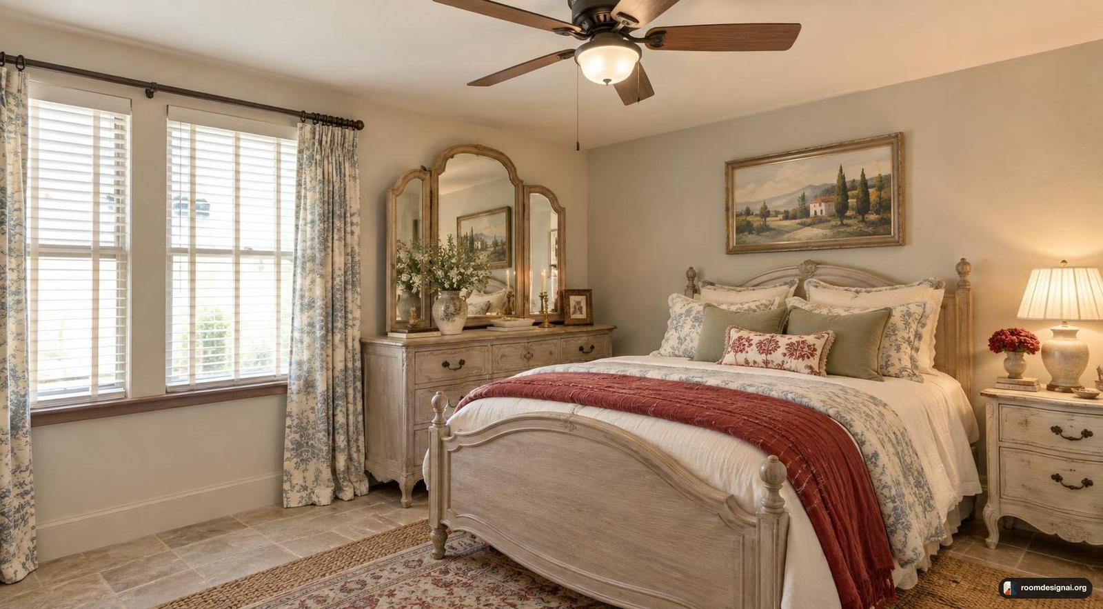 The room redesigned in French Country style