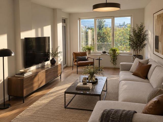 A real room redesigned in Modern style