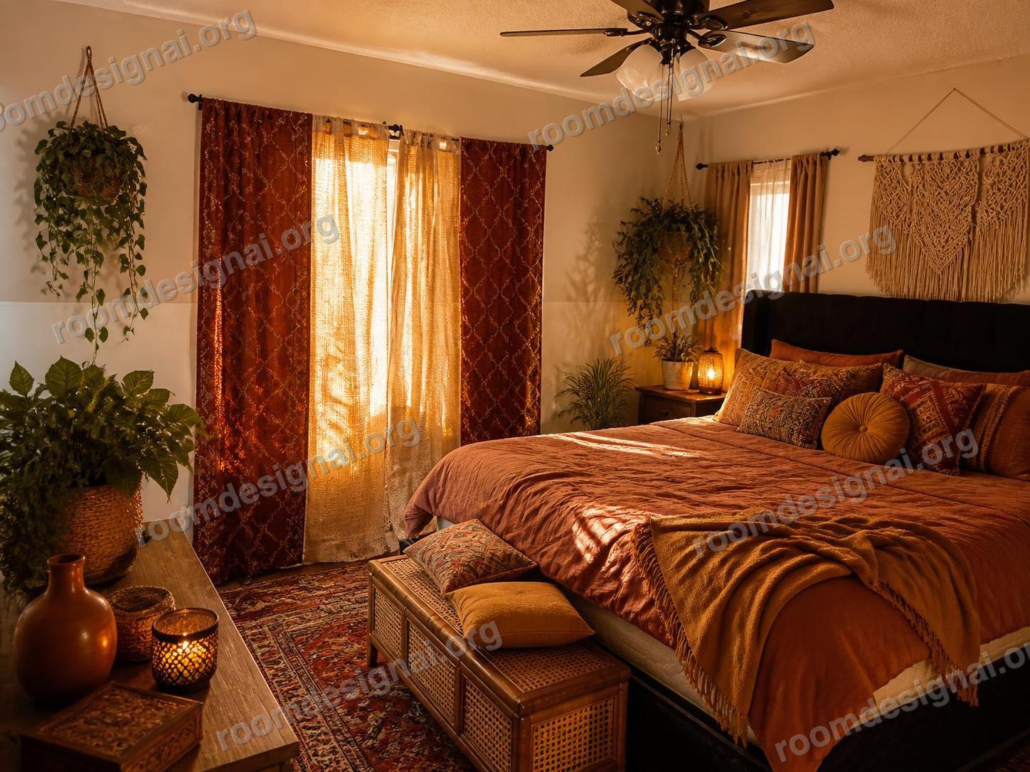 The room redesigned in Boho style