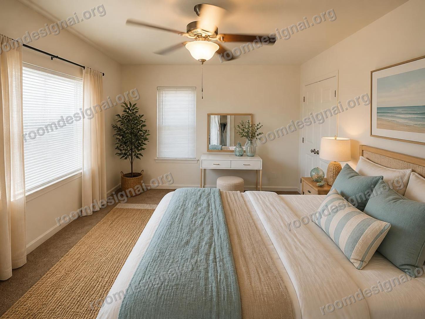 The room redesigned in Coastal style