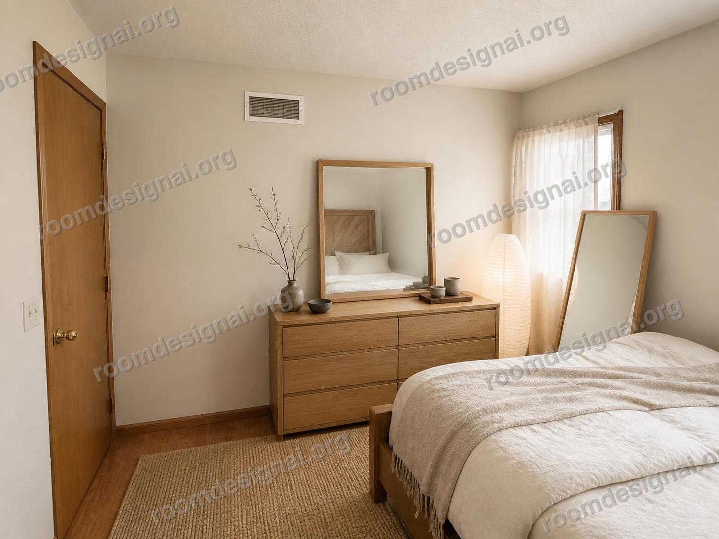 The room redesigned in Japandi style