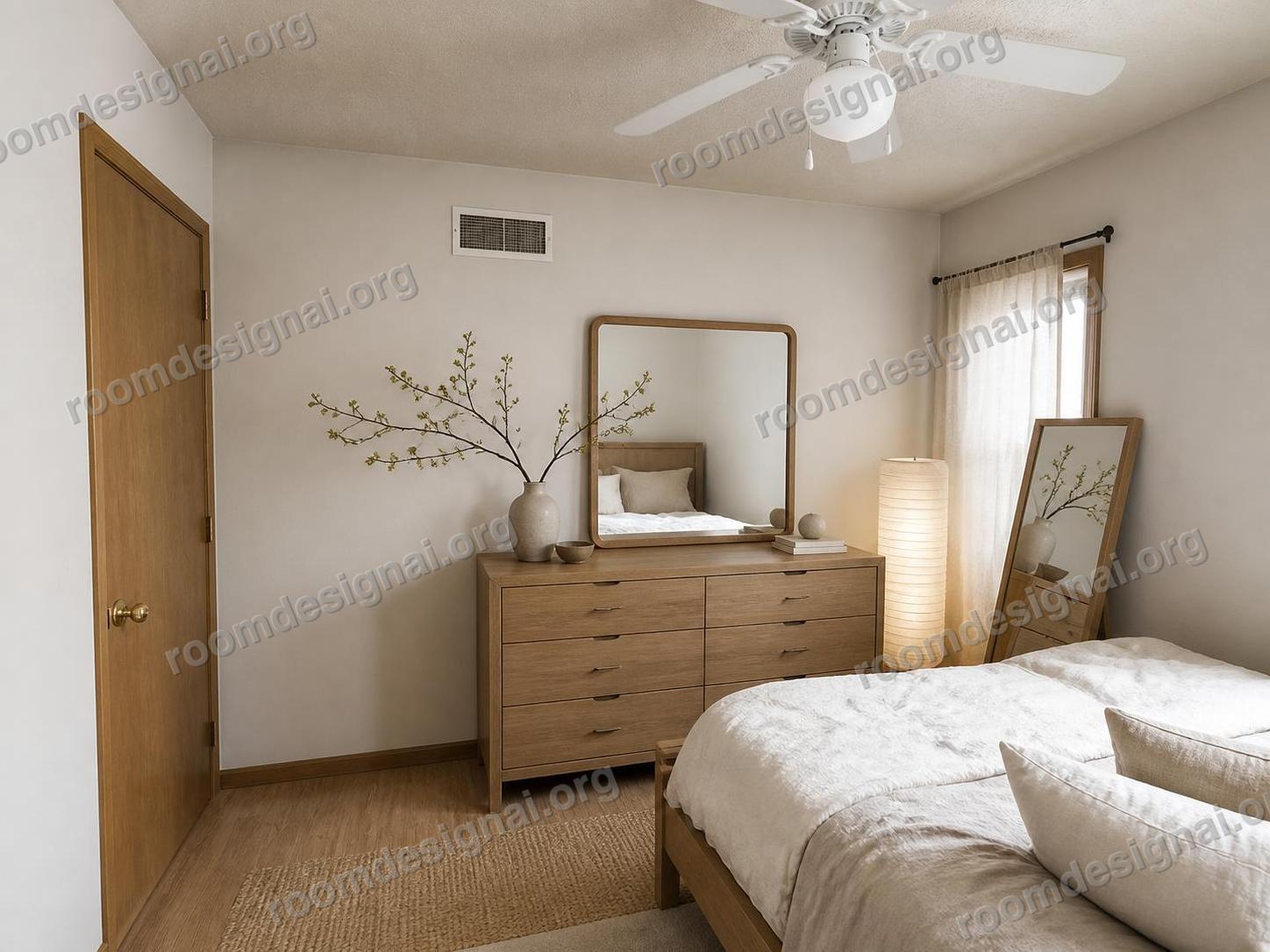 The room redesigned in Japandi style