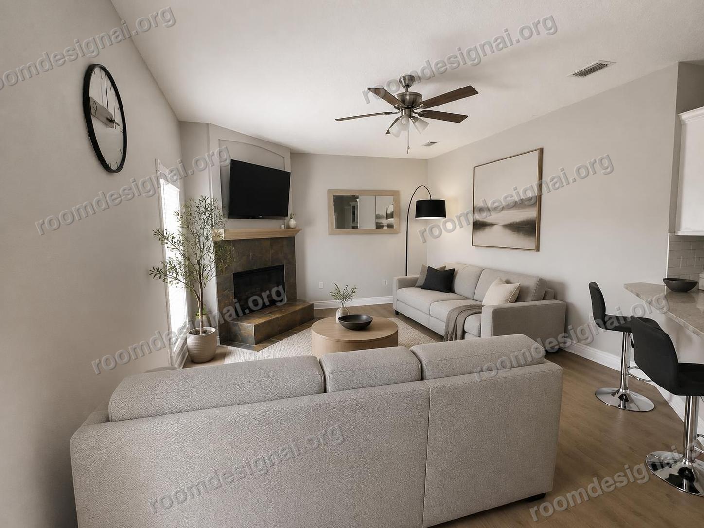 The room redesigned in Modern style