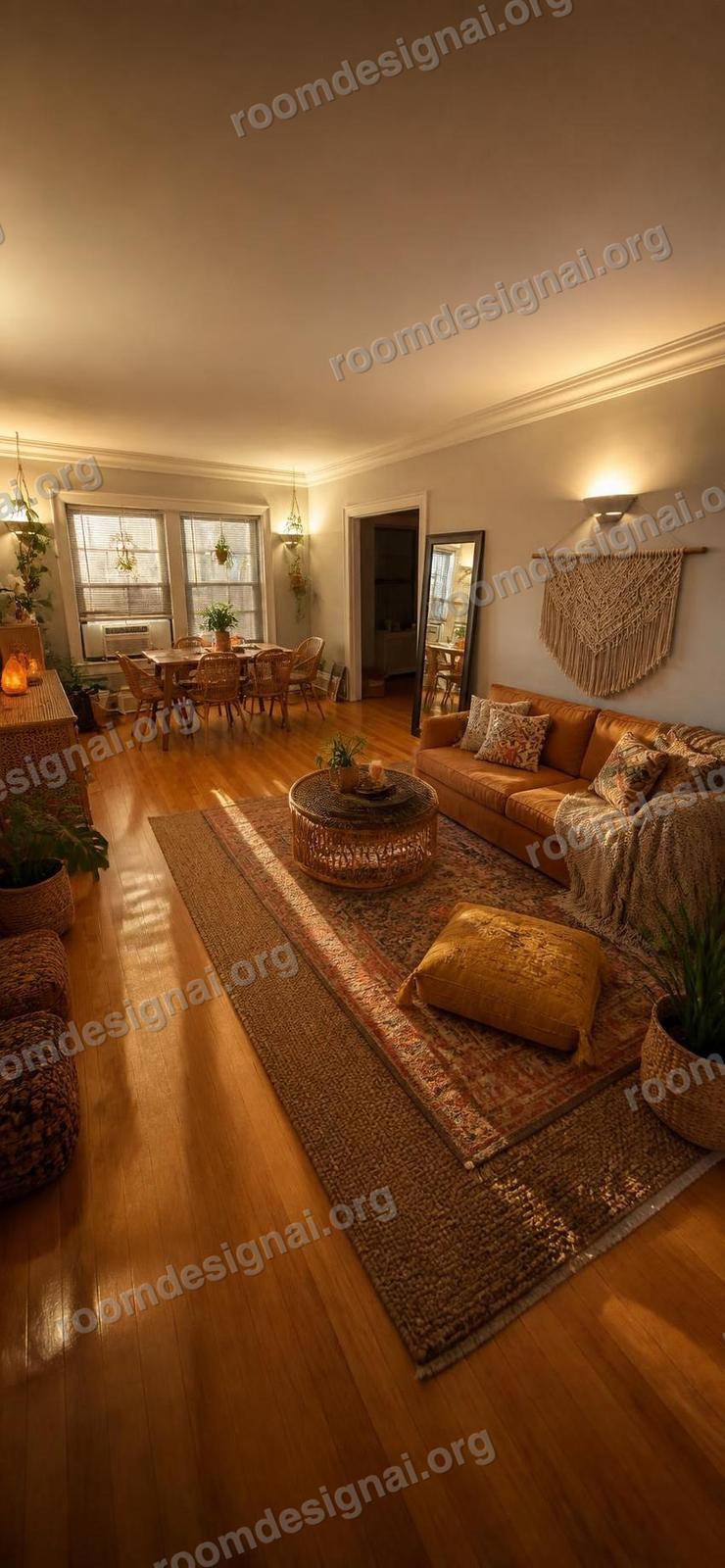 The room redesigned in Boho style